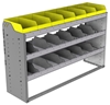 24-5536-3 Square back bin separator combo shelf unit 58.5"Wide x 15.5"Deep x 36"High with 3 shelves