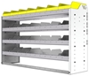 24-5536-4 Square back bin separator combo shelf unit 58.5"Wide x 15.5"Deep x 36"High with 4 shelves