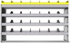 24-5536-4 Square back bin separator combo shelf unit 58.5"Wide x 15.5"Deep x 36"High with 4 shelves