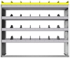 24-5548-4 Square back bin separator combo shelf unit 58.5"Wide x 15.5"Deep x 48"High with 4 shelves