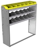 24-5558-3 Square back bin separator combo shelf unit 58.5"Wide x 15.5"Deep x 58"High with 3 shelves