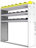 24-5558-3 Square back bin separator combo shelf unit 58.5"Wide x 15.5"Deep x 58"High with 3 shelves