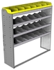 24-5558-4 Square back bin separator combo shelf unit 58.5"Wide x 15.5"Deep x 58"High with 4 shelves