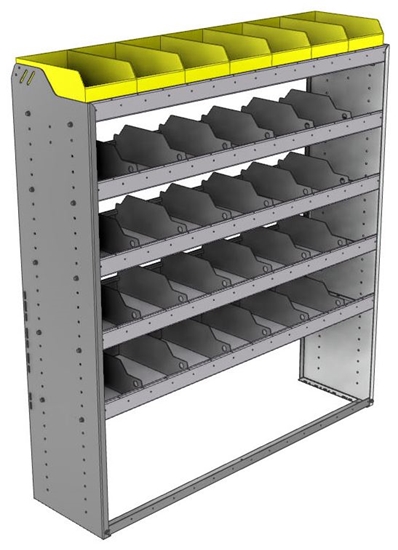 24-5563-5 Square back bin separator combo shelf unit 58.5"Wide x 15.5"Deep x 63"High with 5 shelves