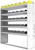 24-5563-5 Square back bin separator combo shelf unit 58.5"Wide x 15.5"Deep x 63"High with 5 shelves