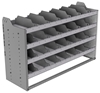 24-5836-4 Square back bin separator combo shelf unit 58.5"Wide x 18.5"Deep x 36"High with 4 shelves