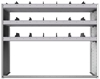 24-5848-3 Square back bin separator combo shelf unit 58.5"Wide x 18.5"Deep x 48"High with 3 shelves