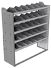 24-5863-5 Square back bin separator combo shelf unit 58.5"Wide x 18.5"Deep x 63"High with 5 shelves