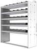 24-5863-5 Square back bin separator combo shelf unit 58.5"Wide x 18.5"Deep x 63"High with 5 shelves