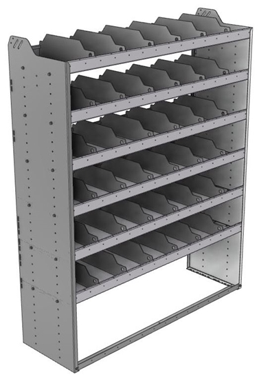 24-5872-6 Square back bin separator combo shelf unit 58.5"Wide x 18.5"Deep x 72"High with 6 shelves