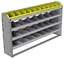 24-6136-4 Square back bin separator combo shelf unit 67"Wide x 11.5"Deep x 36"High with 4 shelves