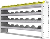 24-6136-4 Square back bin separator combo shelf unit 67"Wide x 11.5"Deep x 36"High with 4 shelves