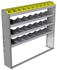 24-6158-4 Square back bin separator combo shelf unit 67"Wide x 11.5"Deep x 58"High with 4 shelves