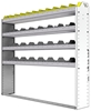 24-6158-4 Square back bin separator combo shelf unit 67"Wide x 11.5"Deep x 58"High with 4 shelves