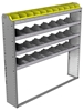 24-6163-4 Square back bin separator combo shelf unit 67"Wide x 11.5"Deep x 63"High with 4 shelves