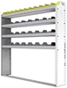 24-6163-4 Square back bin separator combo shelf unit 67"Wide x 11.5"Deep x 63"High with 4 shelves
