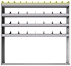 24-6163-4 Square back bin separator combo shelf unit 67"Wide x 11.5"Deep x 63"High with 4 shelves