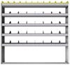 24-6163-5 Square back bin separator combo shelf unit 67"Wide x 11.5"Deep x 63"High with 5 shelves