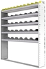 24-6172-5 Square back bin separator combo shelf unit 67"Wide x 11.5"Deep x 72"High with 5 shelves