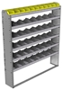 24-6172-6 Square back bin separator combo shelf unit 67"Wide x 11.5"Deep x 72"High with 6 shelves