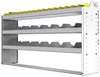 24-6336-3 Square back bin separator combo shelf unit 67"Wide x 13.5"Deep x 36"High with 3 shelves