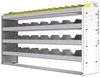 24-6336-4 Square back bin separator combo shelf unit 67"Wide x 13.5"Deep x 36"High with 4 shelves