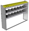 24-6348-3 Square back bin separator combo shelf unit 67"Wide x 13.5"Deep x 48"High with 3 shelves