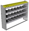 24-6348-4 Square back bin separator combo shelf unit 67"Wide x 13.5"Deep x 48"High with 4 shelves