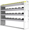 24-6348-4 Square back bin separator combo shelf unit 67"Wide x 13.5"Deep x 48"High with 4 shelves