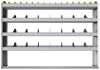 24-6348-4 Square back bin separator combo shelf unit 67"Wide x 13.5"Deep x 48"High with 4 shelves