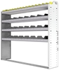 24-6358-4 Square back bin separator combo shelf unit 67"Wide x 13.5"Deep x 58"High with 4 shelves