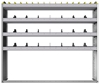 24-6358-4 Square back bin separator combo shelf unit 67"Wide x 13.5"Deep x 58"High with 4 shelves
