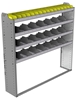 24-6363-4 Square back bin separator combo shelf unit 67"Wide x 13.5"Deep x 63"High with 4 shelves