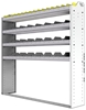 24-6363-4 Square back bin separator combo shelf unit 67"Wide x 13.5"Deep x 63"High with 4 shelves