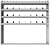24-6363-4 Square back bin separator combo shelf unit 67"Wide x 13.5"Deep x 63"High with 4 shelves