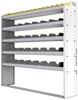 24-6363-5 Square back bin separator combo shelf unit 67"Wide x 13.5"Deep x 63"High with 5 shelves