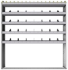 24-6372-5 Square back bin separator combo shelf unit 67"Wide x 13.5"Deep x 72"High with 5 shelves