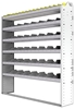 24-6372-6 Square back bin separator combo shelf unit 67"Wide x 13.5"Deep x 72"High with 6 shelves