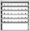 24-6372-6 Square back bin separator combo shelf unit 67"Wide x 13.5"Deep x 72"High with 6 shelves