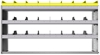 24-6536-3 Square back bin separator combo shelf unit 67"Wide x 15.5"Deep x 36"High with 3 shelves