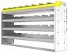 24-6536-4 Square back bin separator combo shelf unit 67"Wide x 15.5"Deep x 36"High with 4 shelves