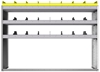 24-6548-3 Square back bin separator combo shelf unit 67"Wide x 15.5"Deep x 48"High with 3 shelves