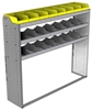 24-6558-3 Square back bin separator combo shelf unit 67"Wide x 15.5"Deep x 58"High with 3 shelves
