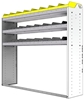 24-6558-3 Square back bin separator combo shelf unit 67"Wide x 15.5"Deep x 58"High with 3 shelves