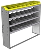 24-6558-4 Square back bin separator combo shelf unit 67"Wide x 15.5"Deep x 58"High with 4 shelves