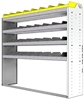 24-6558-4 Square back bin separator combo shelf unit 67"Wide x 15.5"Deep x 58"High with 4 shelves