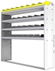 24-6563-4 Square back bin separator combo shelf unit 67"Wide x 15.5"Deep x 63"High with 4 shelves