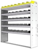 24-6563-5 Square back bin separator combo shelf unit 67"Wide x 15.5"Deep x 63"High with 5 shelves