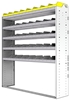 24-6572-5 Square back bin separator combo shelf unit 67"Wide x 15.5"Deep x 72"High with 5 shelves