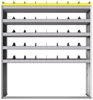 24-6572-5 Square back bin separator combo shelf unit 67"Wide x 15.5"Deep x 72"High with 5 shelves